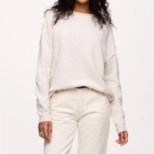 Nuuds Cozy Knit Mockneck Sweater Sz S Heather Bone